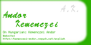 andor kemenczei business card